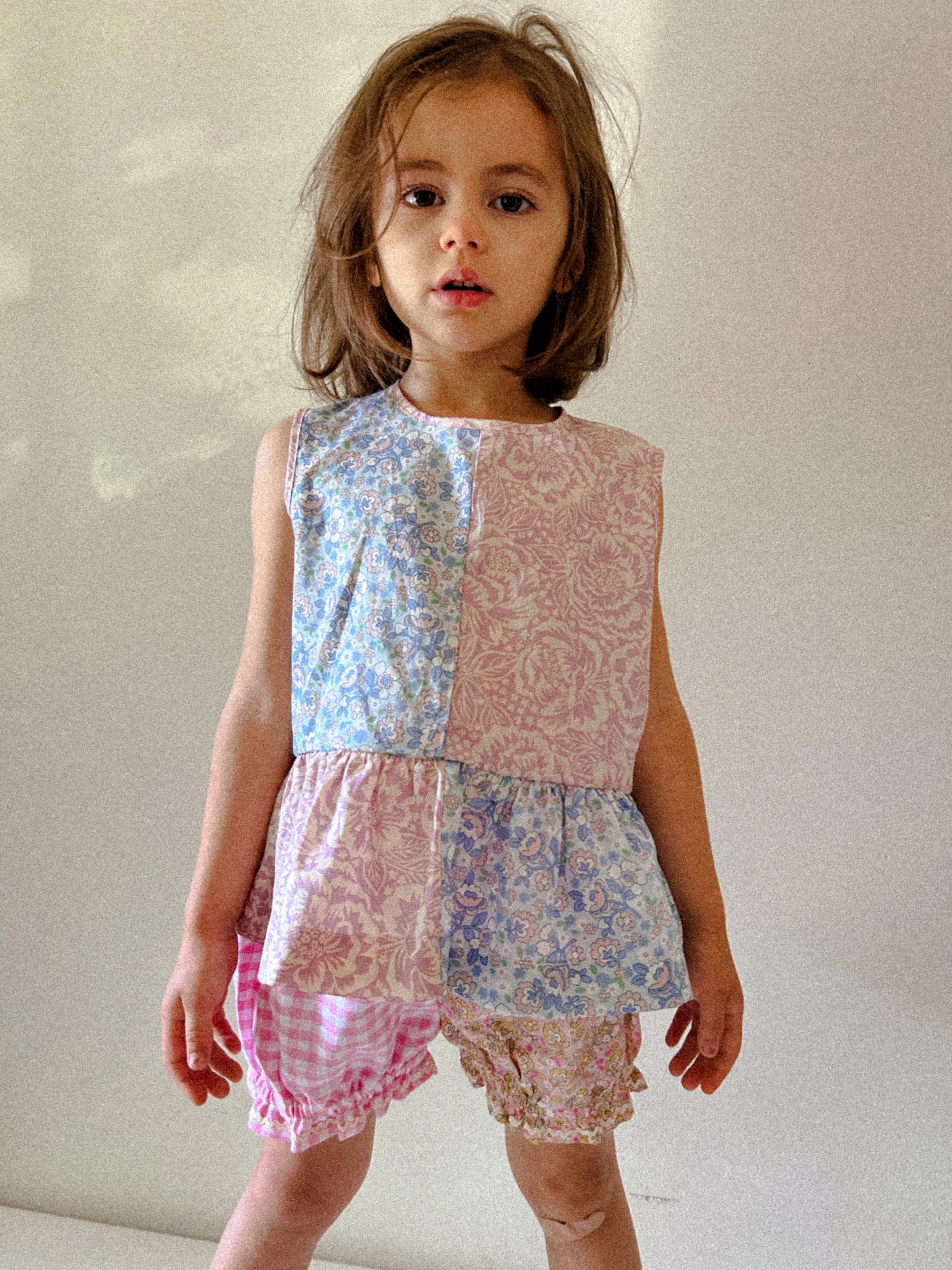 Ballet Shortie in Pink Check + Sherbert