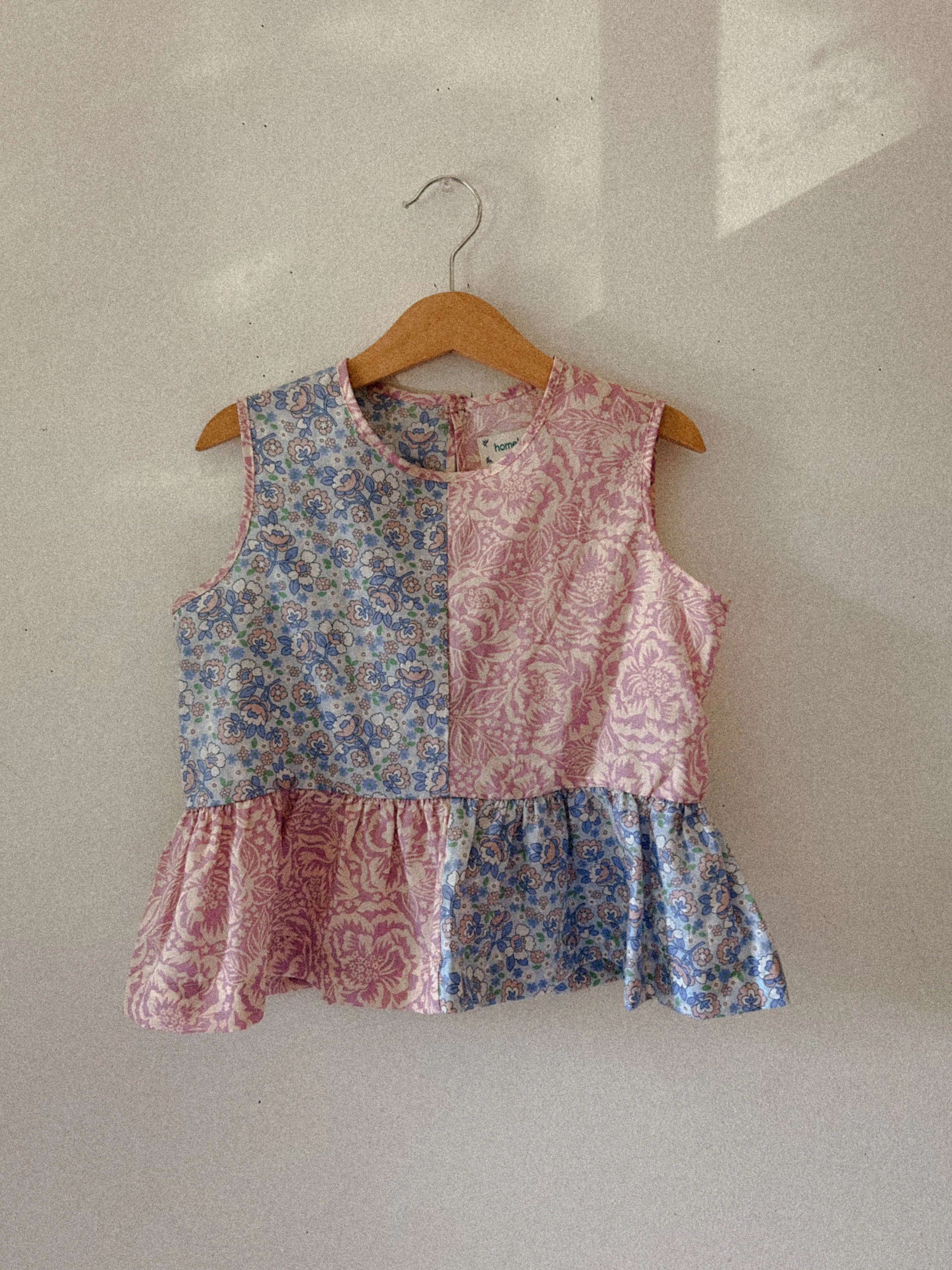 Hopscotch Tank in Azul & Lavender Rose