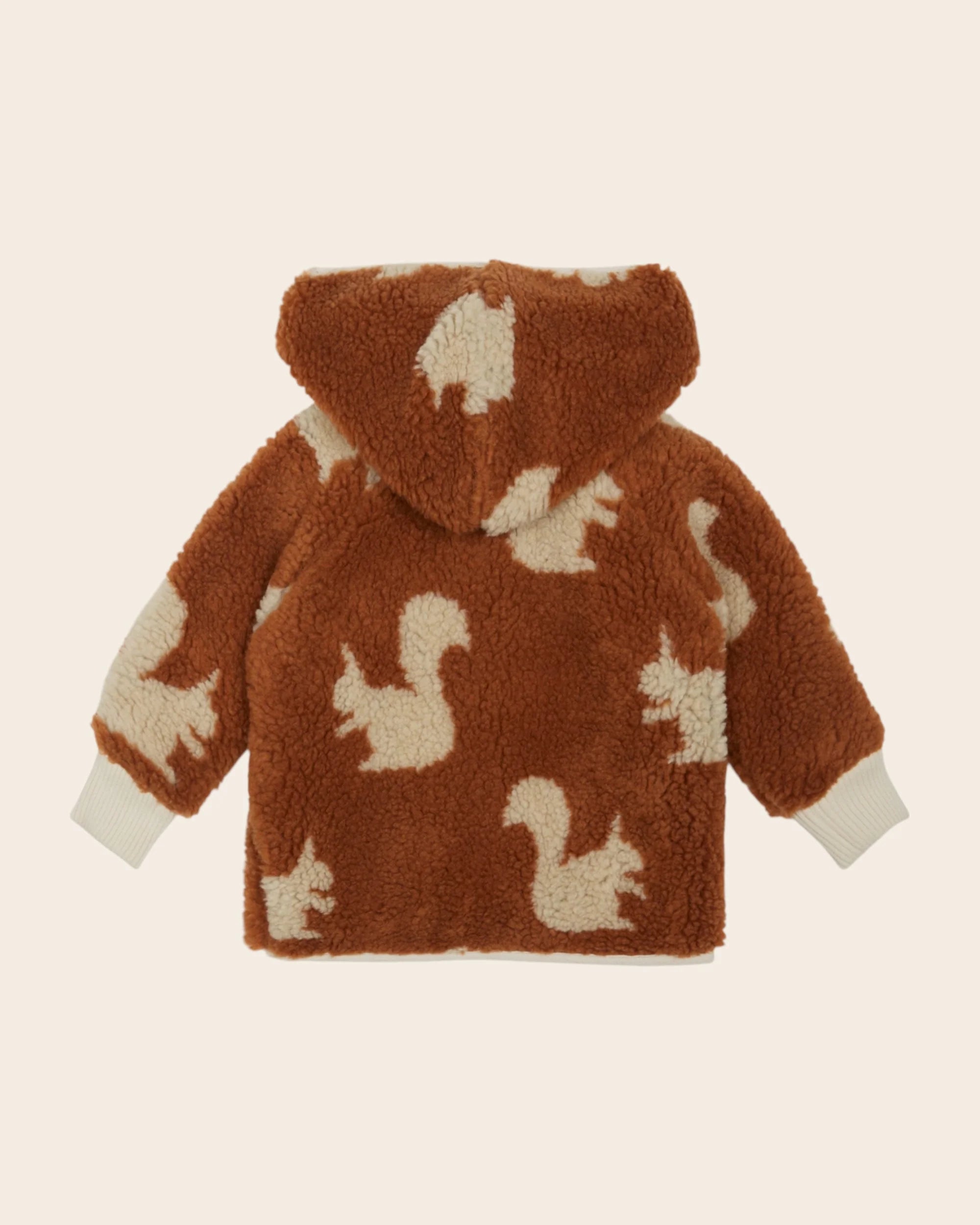Brown squirrel sherpa hooded jacket