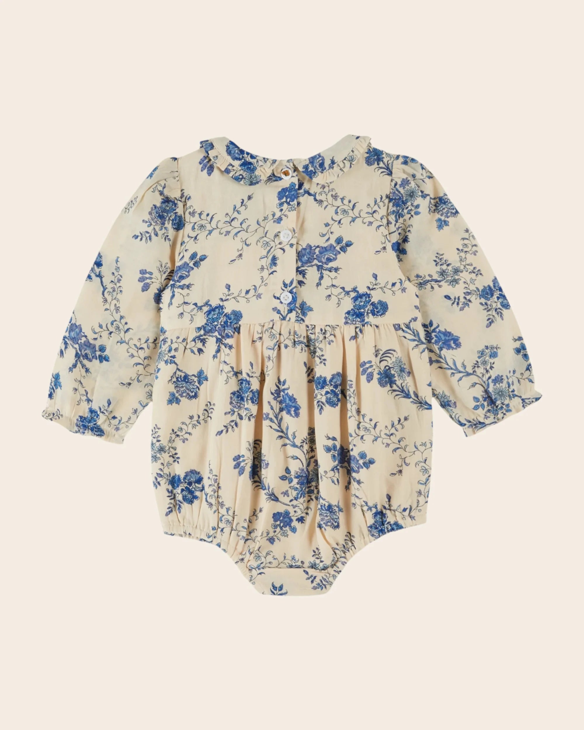 Smocked orchid blue romper