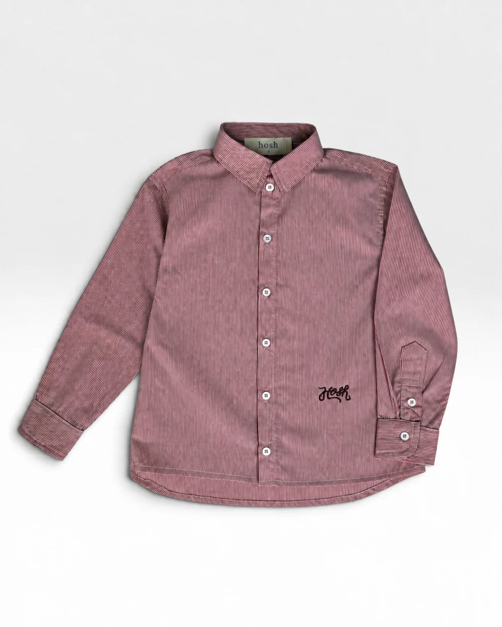 Button-up Shirt - Bordeaux & Cream Stripe-1
