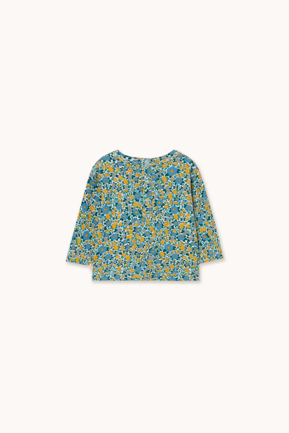 FLOWER PATTERN RIB BABY TEE
