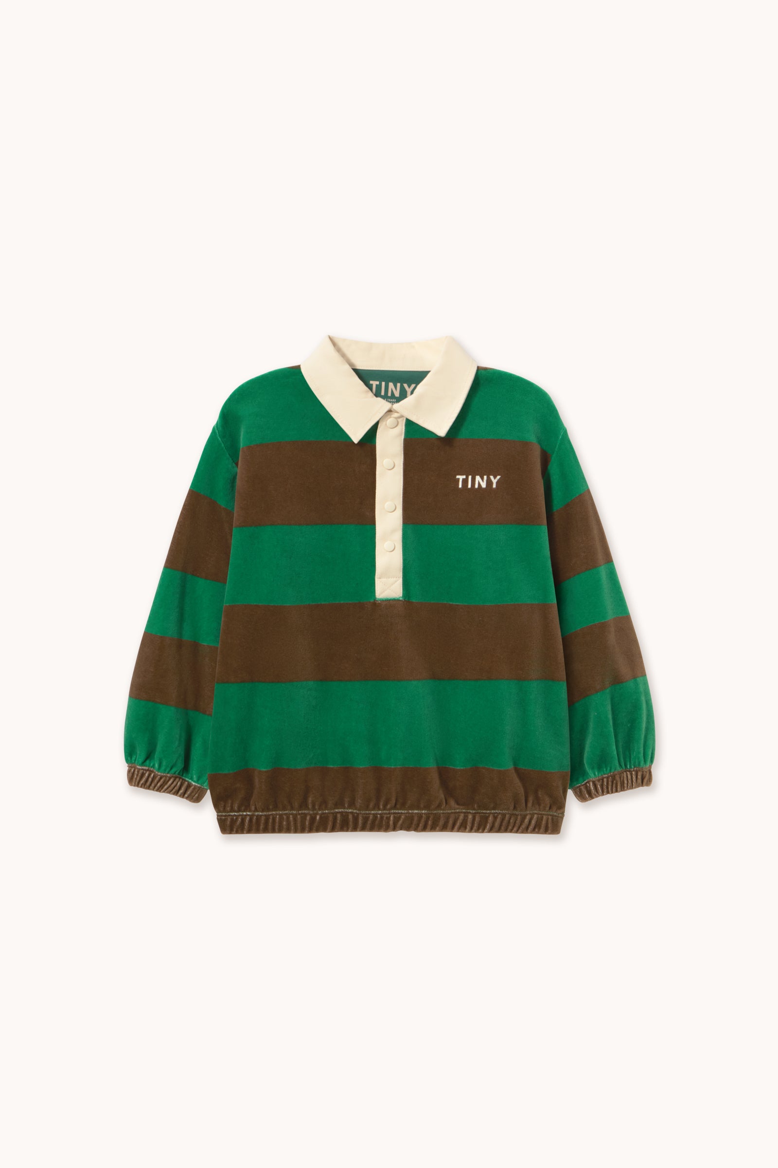 GREEN STRIPES POLO SWEATSHIRT