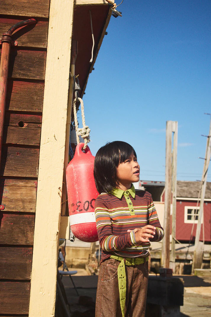 Long Sleeve Polo, Patio Stripe