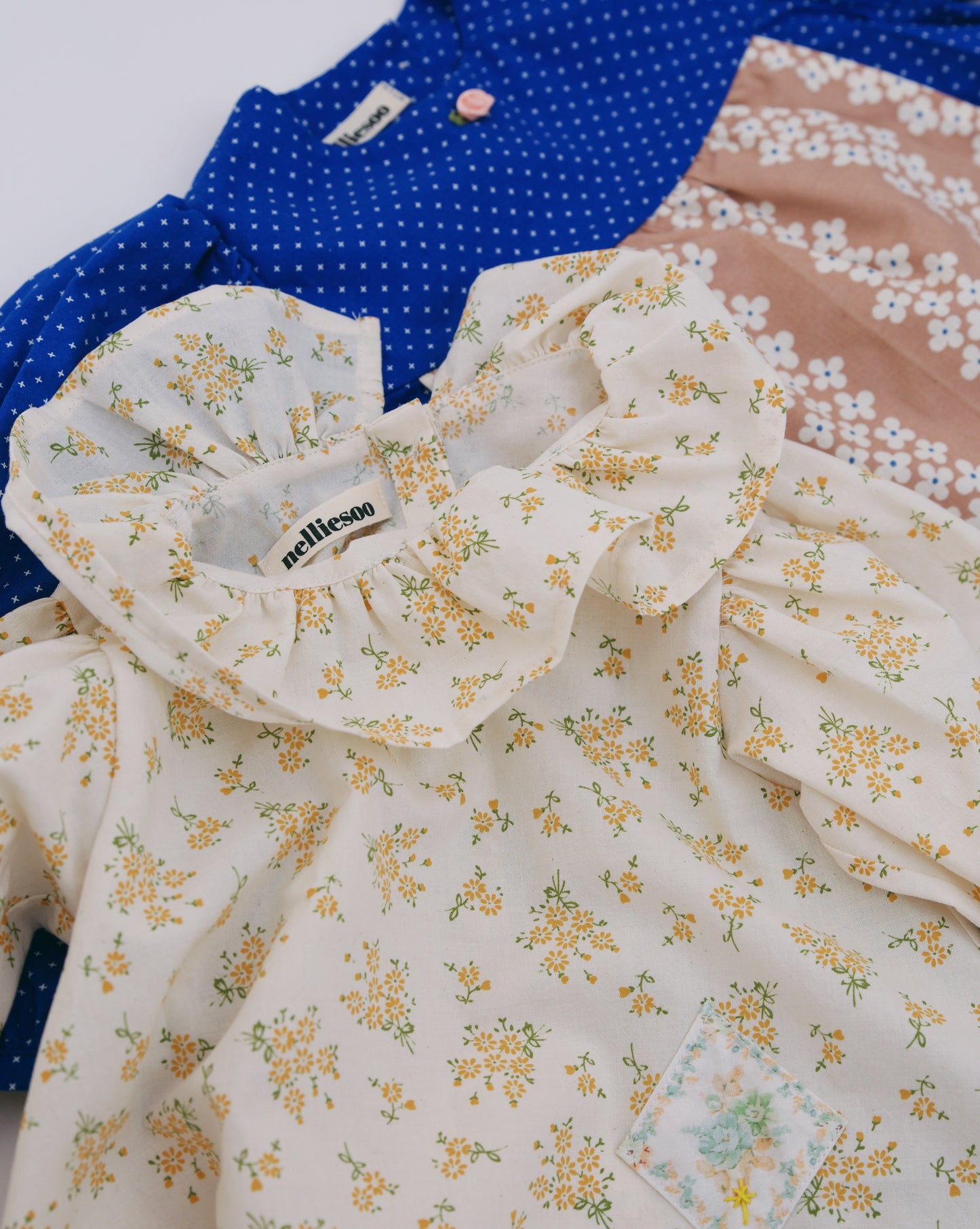 Blouse- Mustard Mini Flowers