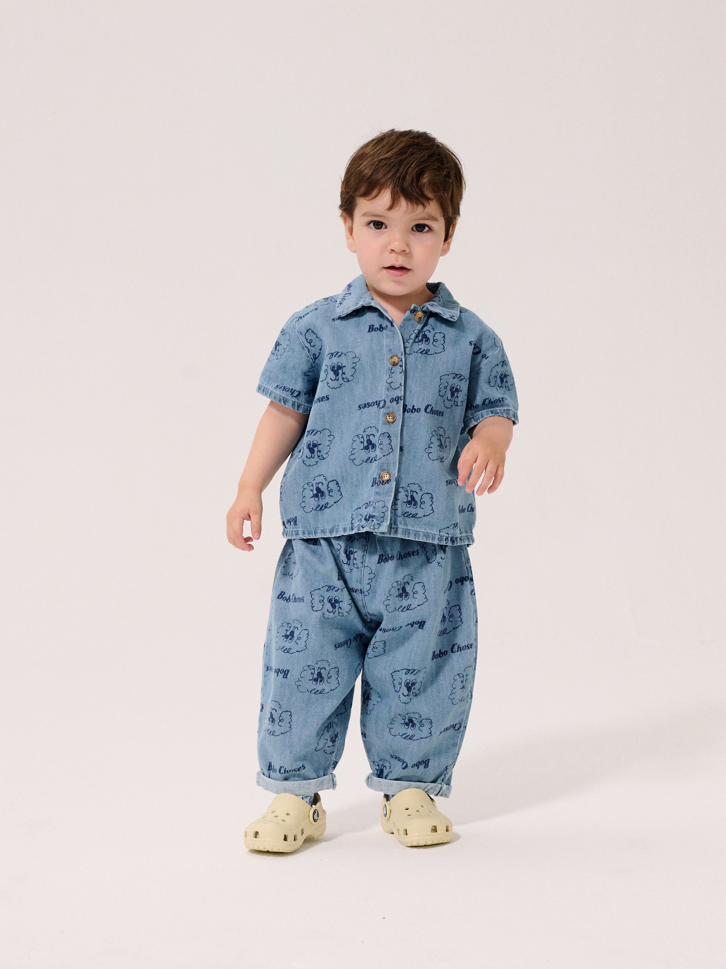 Pickles The Dog all over denim baby shirt