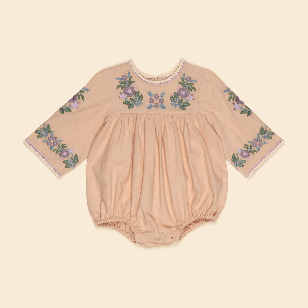 COMING SOON: Baby Stevie LS Romper - Dried Rose