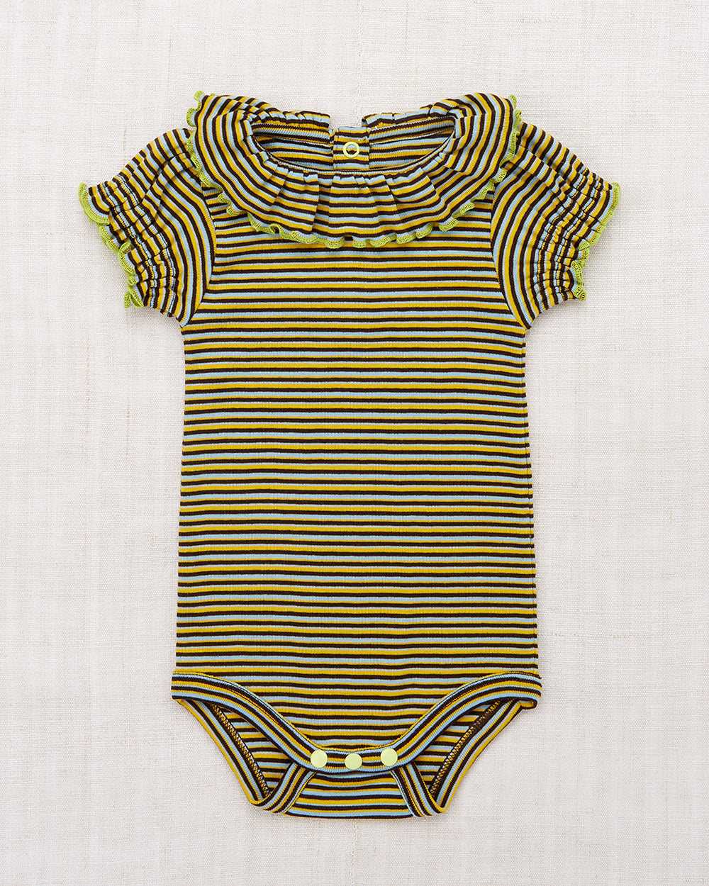 Balloon Sleeve Paloma Onesie- Bark Stripe