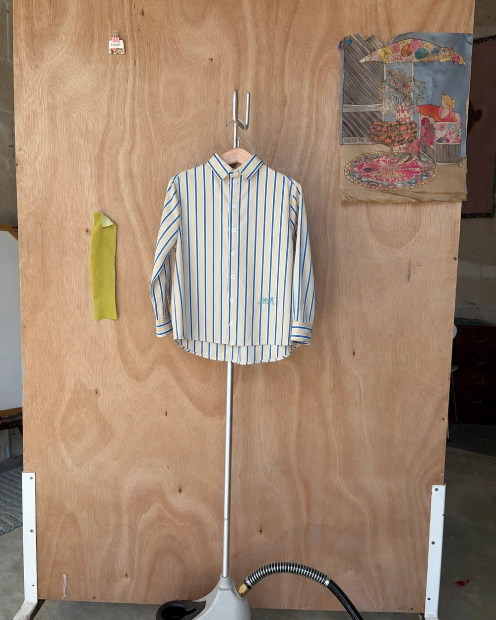 Button-up Shirt - Blue & Sand Stripe-5