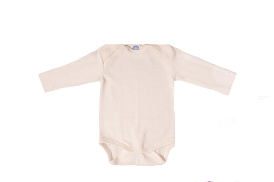 Wool and Silk Baby Body- Natural