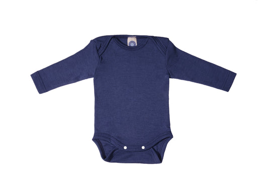 Wool and Silk Baby Body- Blue