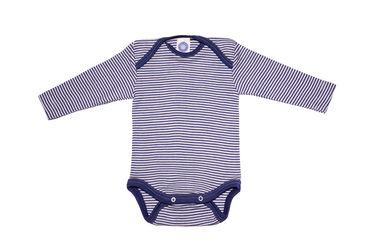 Wool and Silk Baby Body- Blue Stripe