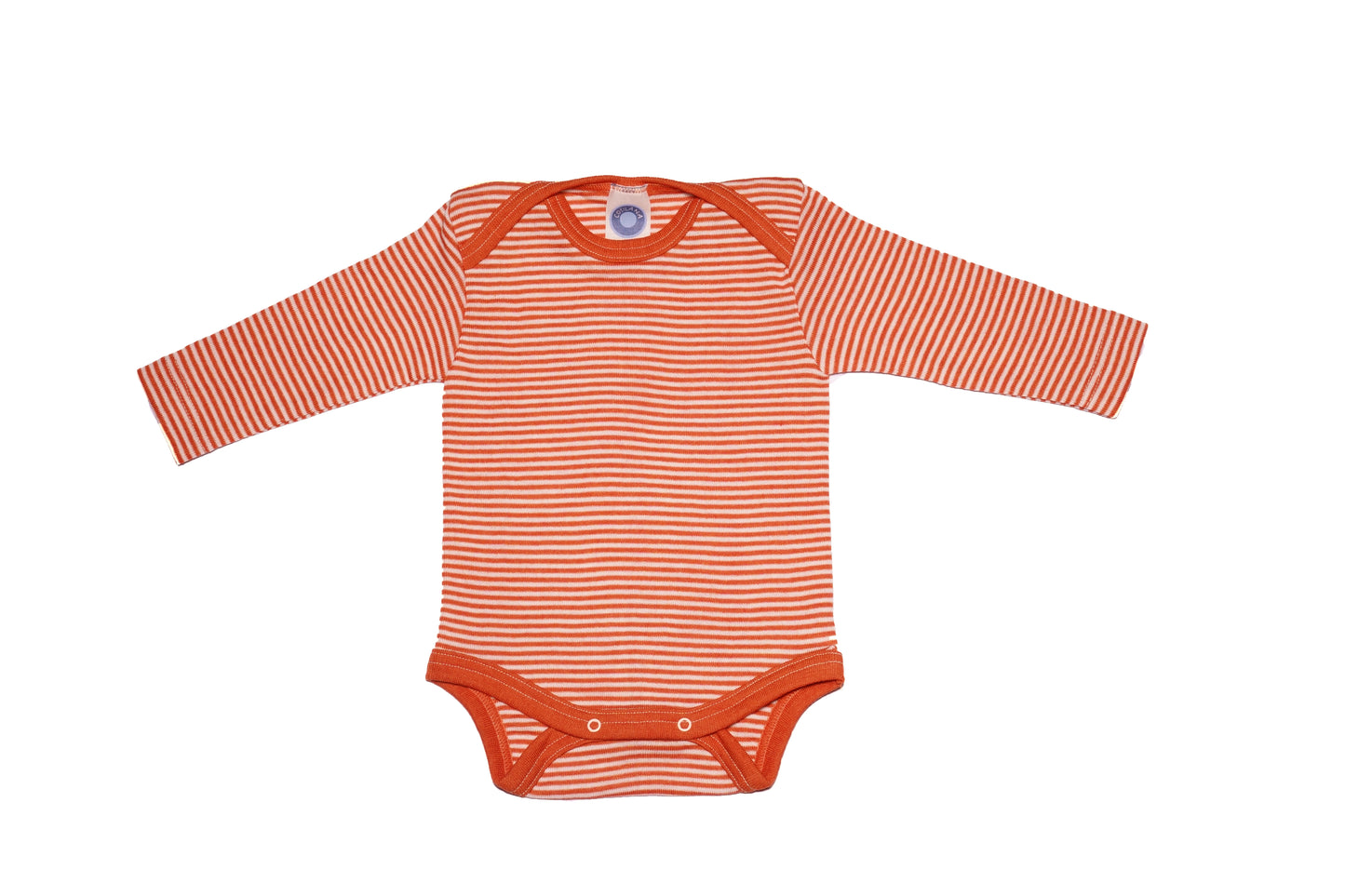 Wool and Silk Baby Body- Orange Stripe