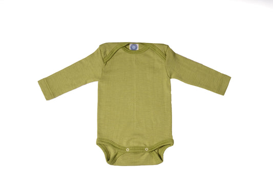 Wool and Silk Baby Body- Green