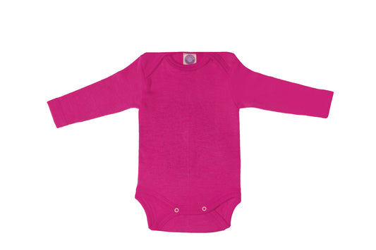 Wool and Silk Baby Body- Pink