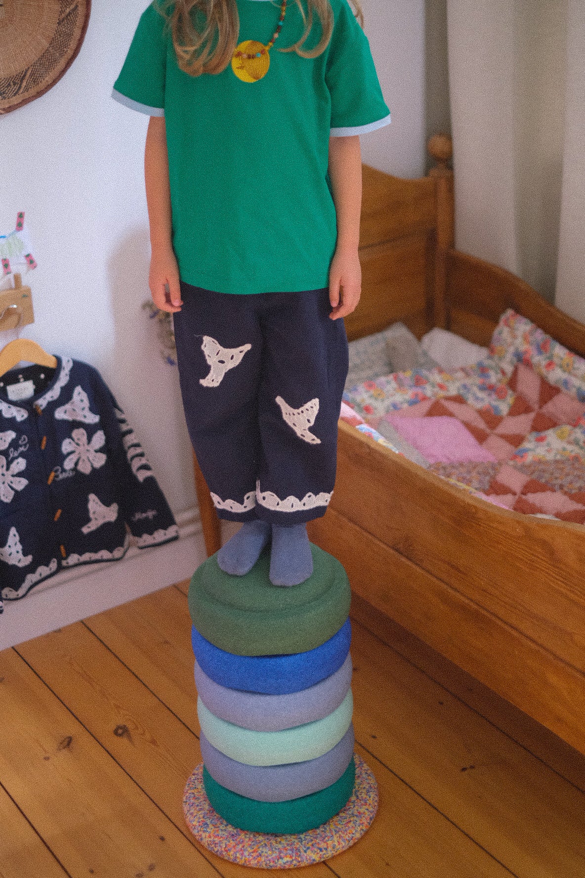 Oda MINI Pants Navy Birds