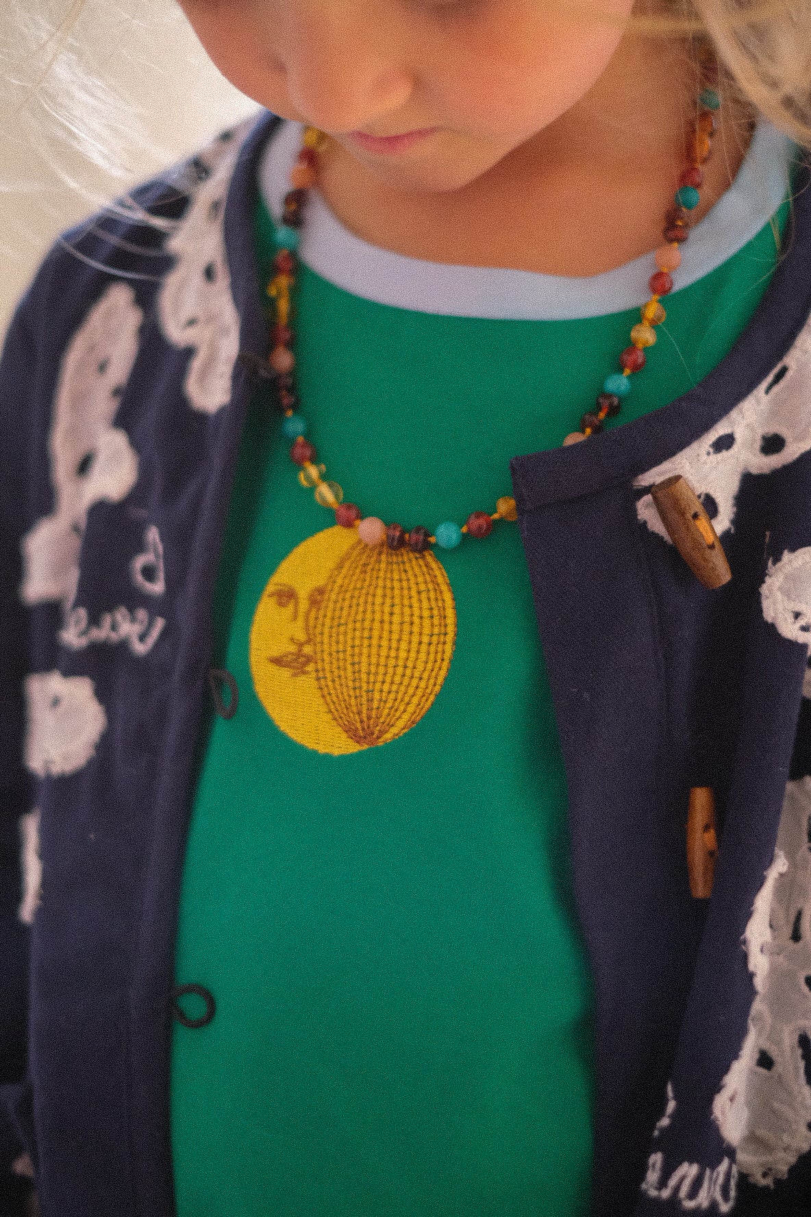 August Moon Embroidered Tee