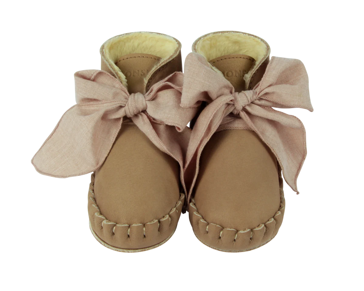 Pina Organza Booties | Truffle Nuback