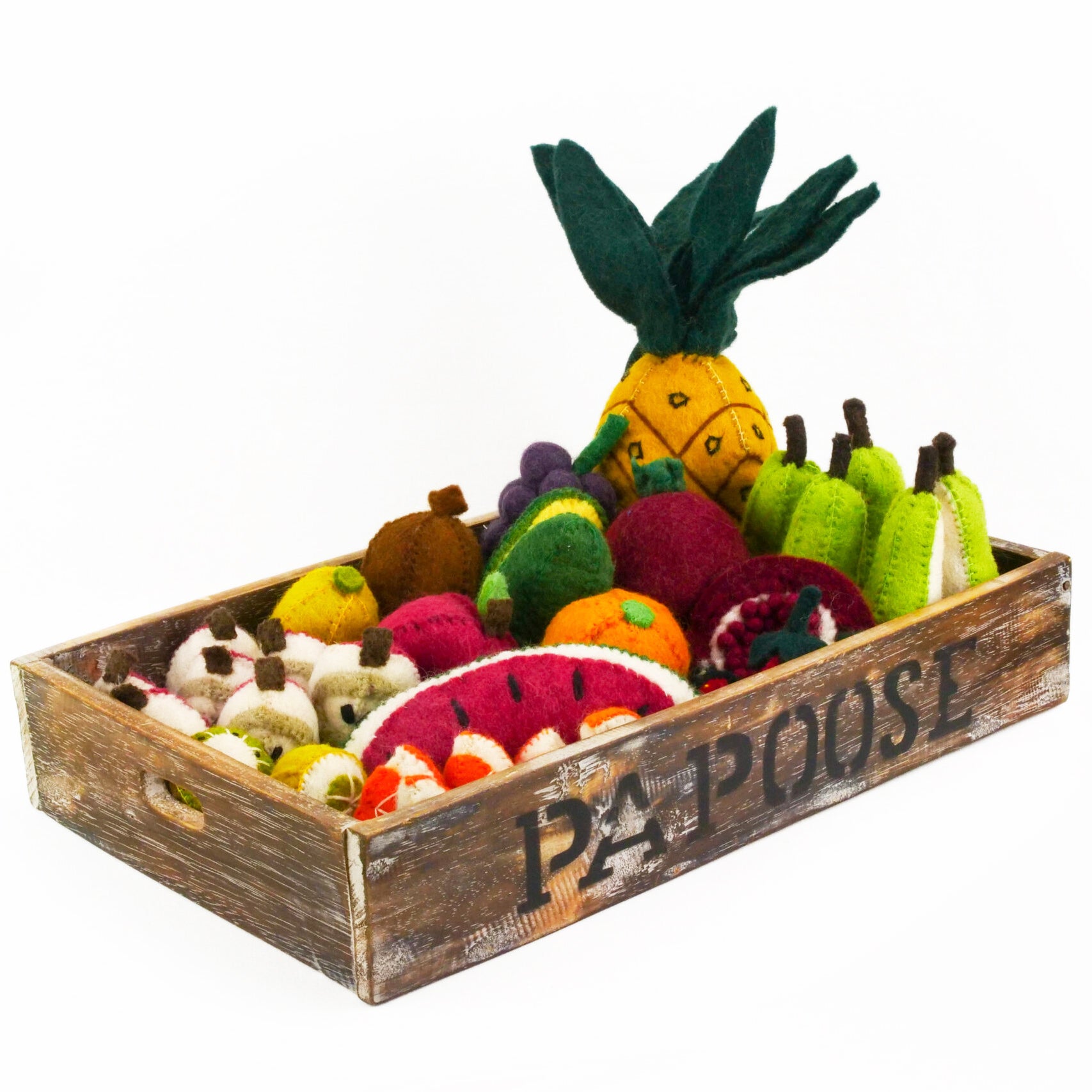 Crated Felt Fruit Set