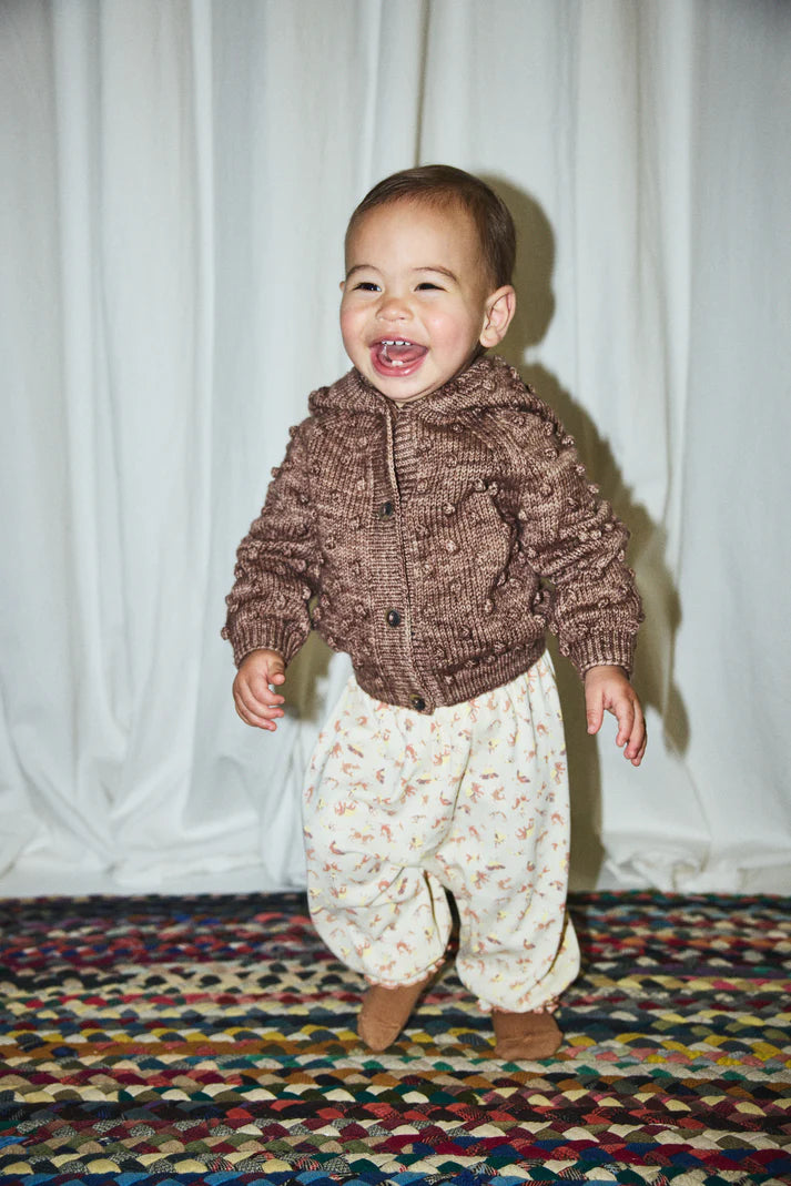 Baby Hooded Popcorn Cardigan, Affogato