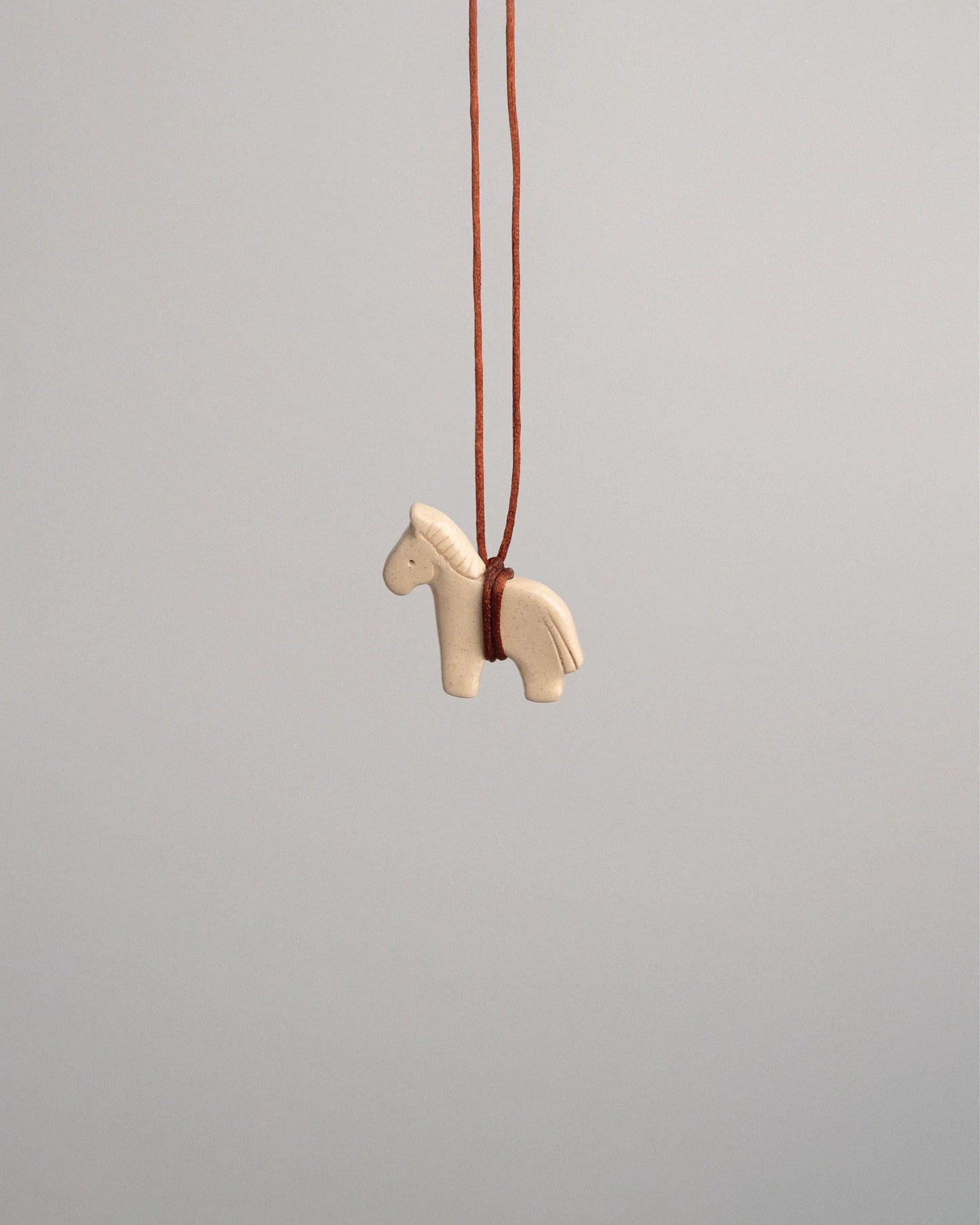 Ceramic Horse Pendant- White