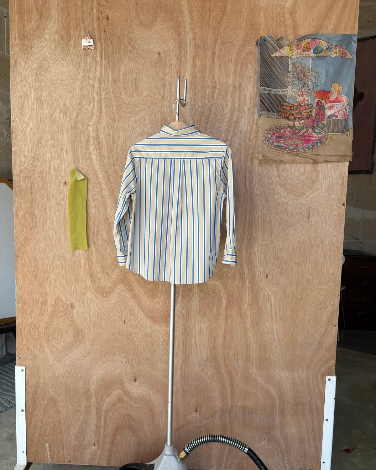 Button-up Shirt - Blue & Sand Stripe-7