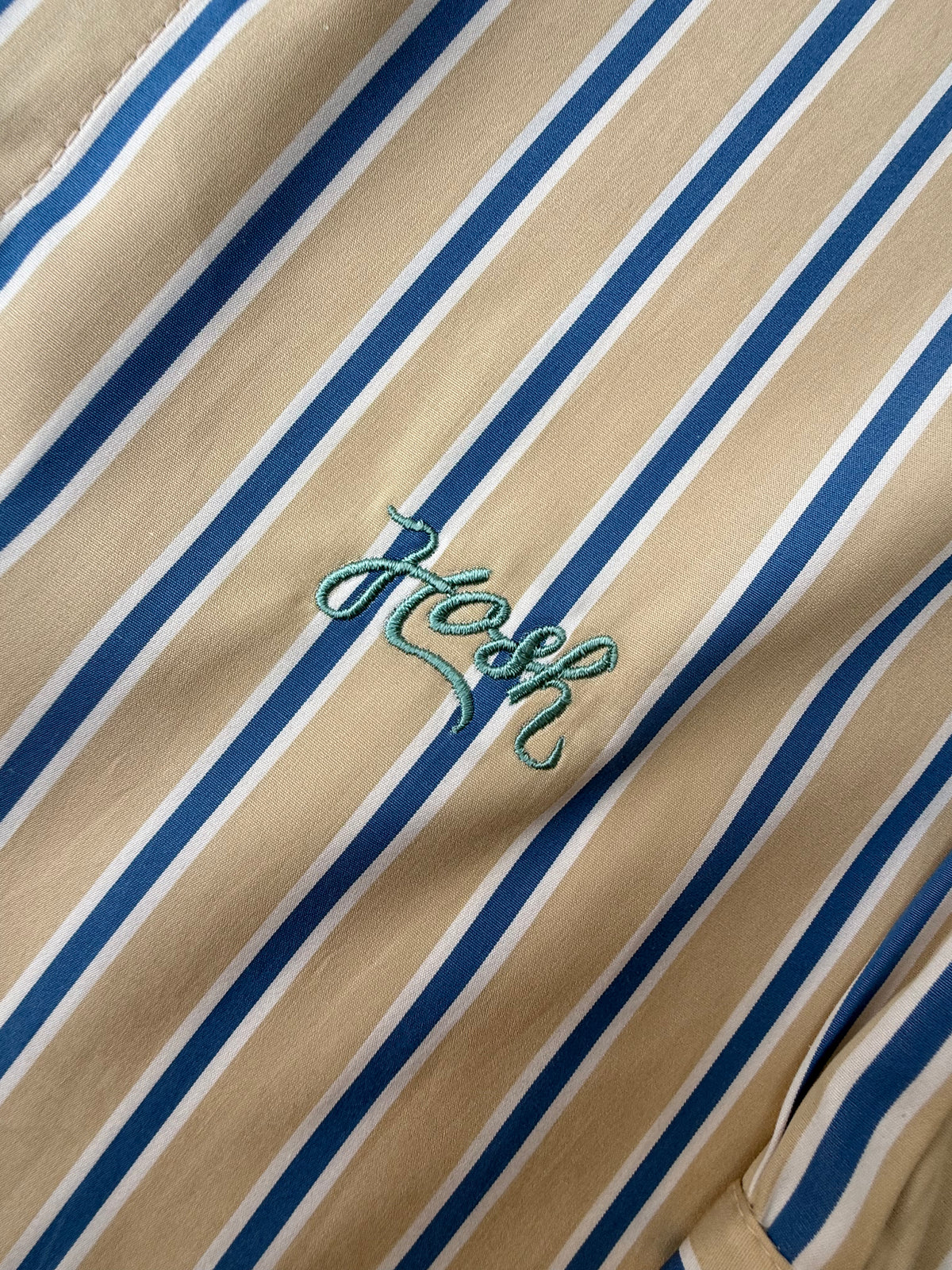 Button-up Shirt - Blue & Sand Stripe-3