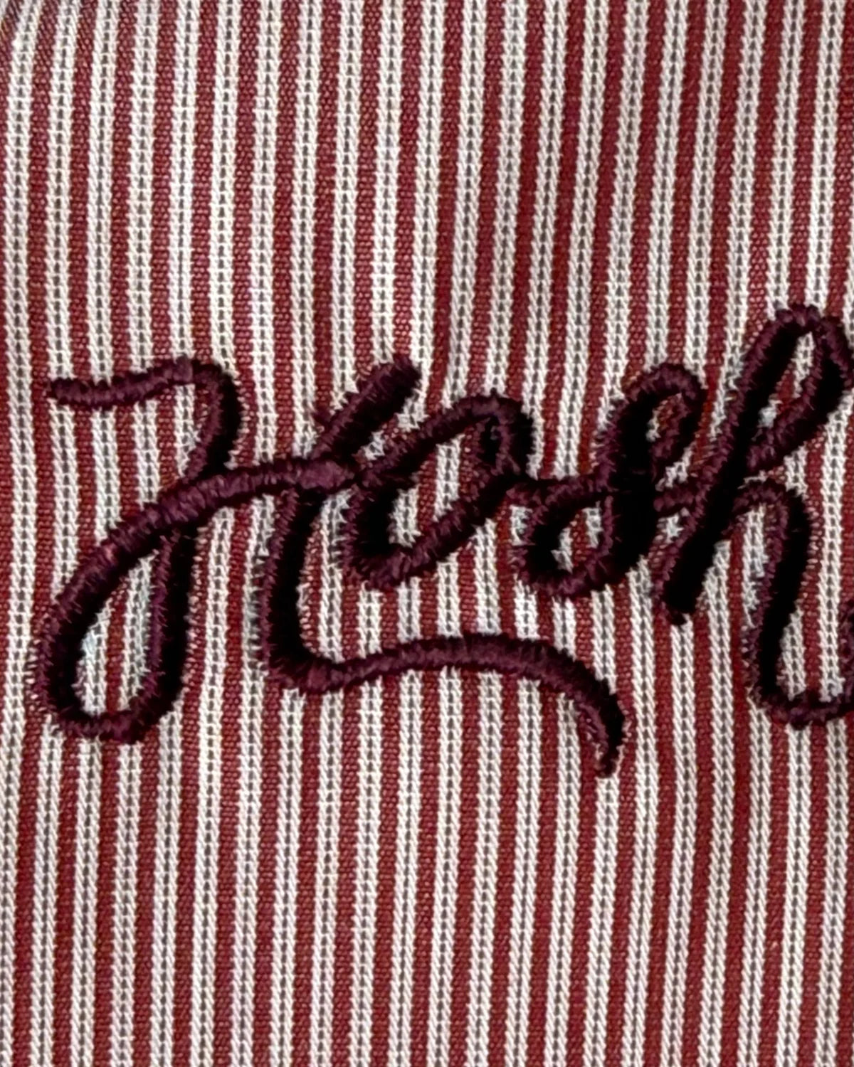 Button-up Shirt - Bordeaux & Cream Stripe-9