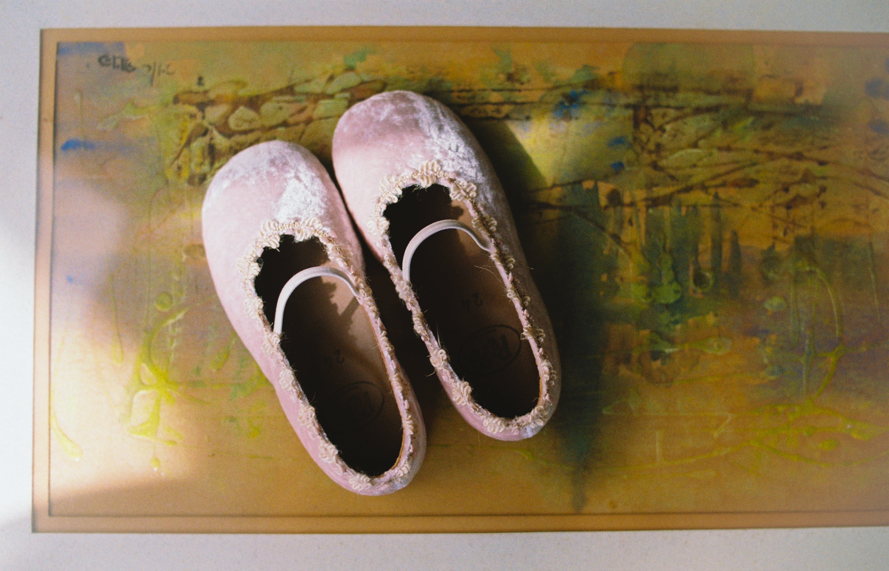 Pèpè Crushed Velvet Flats: Baby Pink