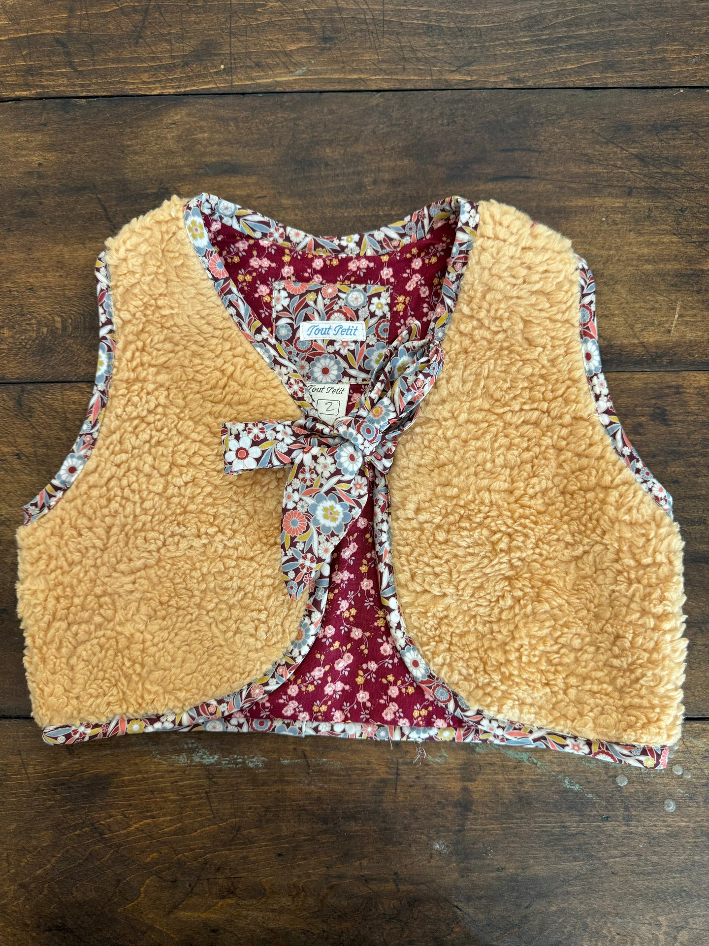 Cotton/ Floral "Fur" Vest