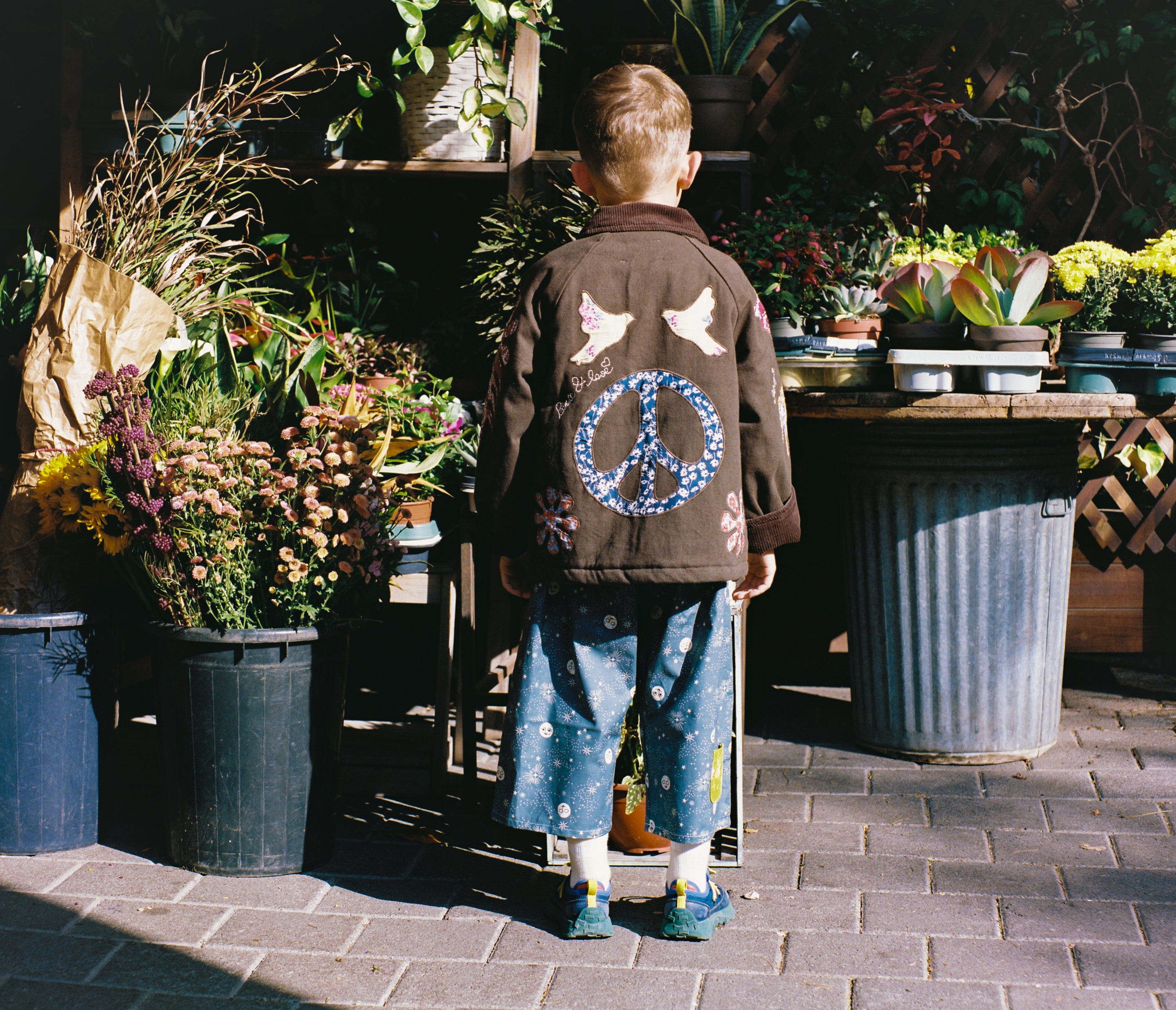 Organic Cotton Kids Loose Fit Pants: Good Spirit Blue