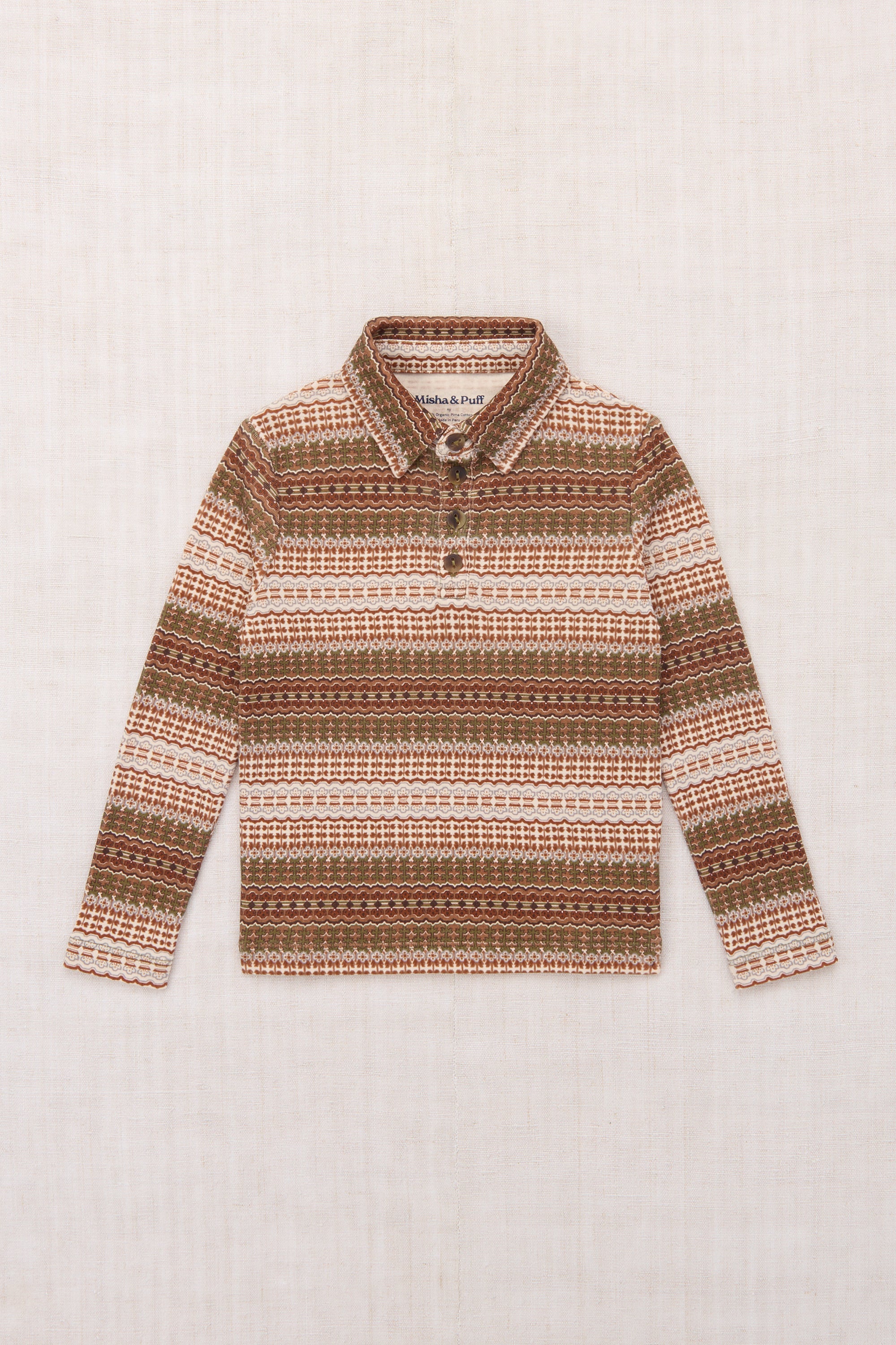 Long Sleeve Polo - Nori Arable