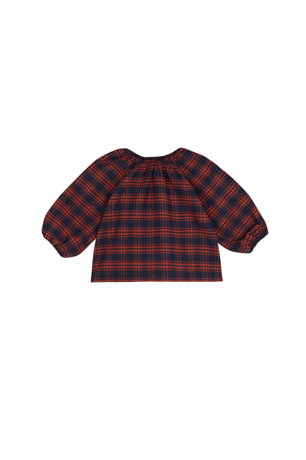 saunders plaid balloon blouse