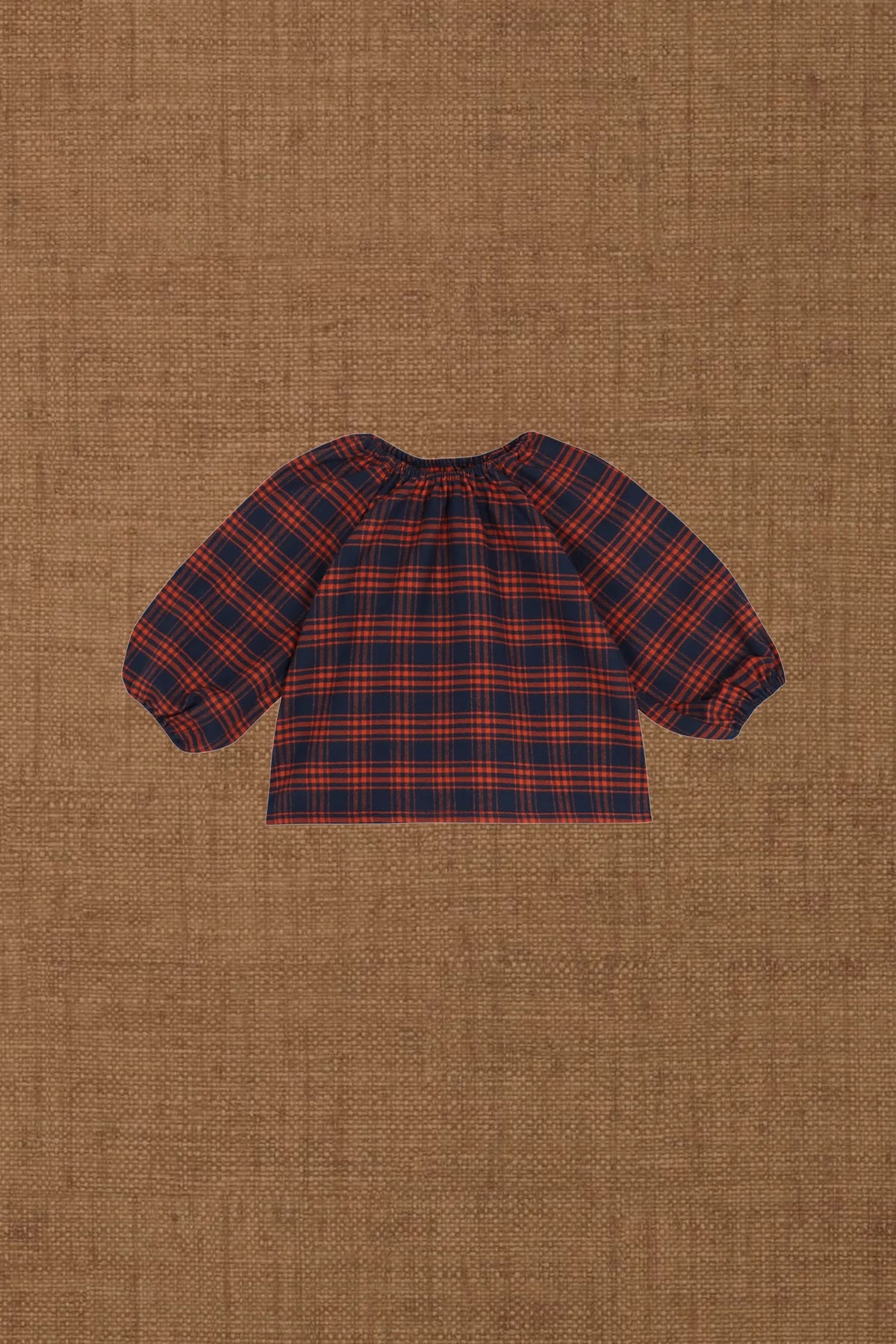 saunders plaid balloon blouse