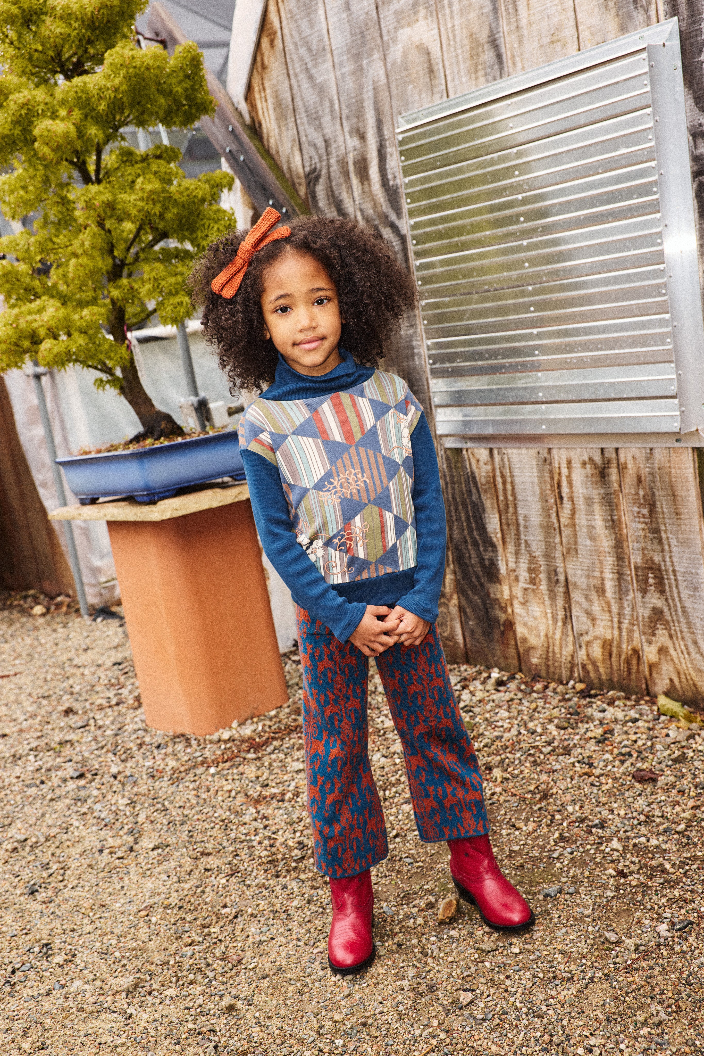 Izzy Pant - Marine Blue Fauna Tapestry Jacquard