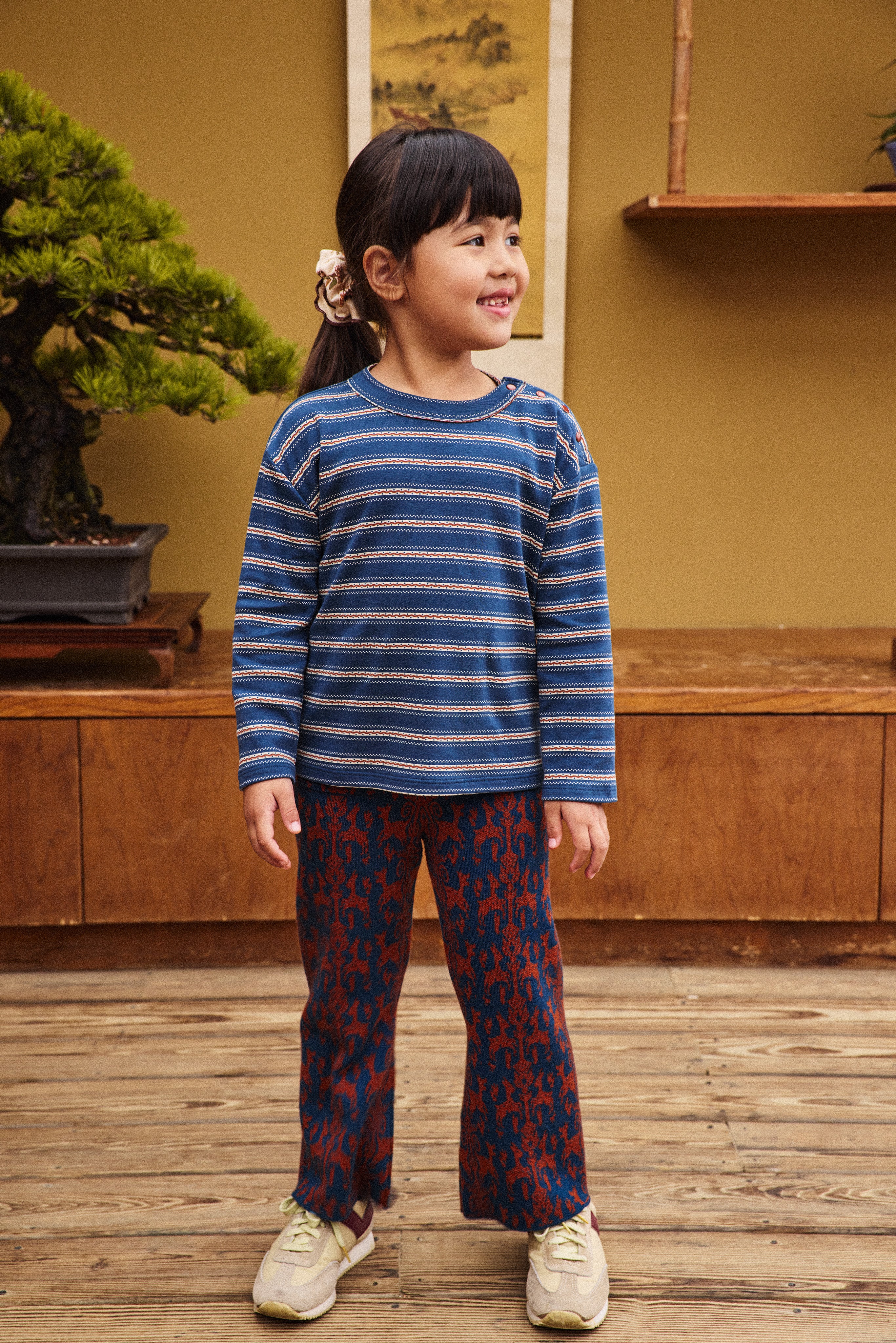 Izzy Pant - Marine Blue Fauna Tapestry Jacquard