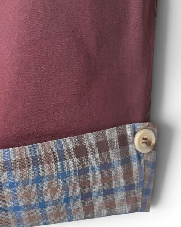 Cuffed Trousers - Dark Burgundy-3