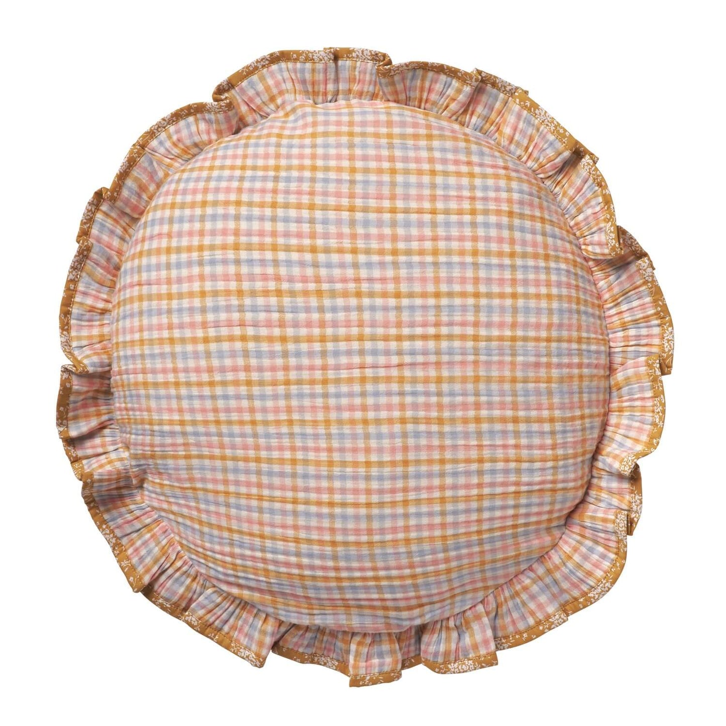 Piknik Check Round Frill Cushion