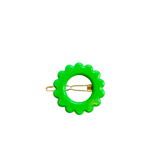 Daisy Hair Clip- Bright Green