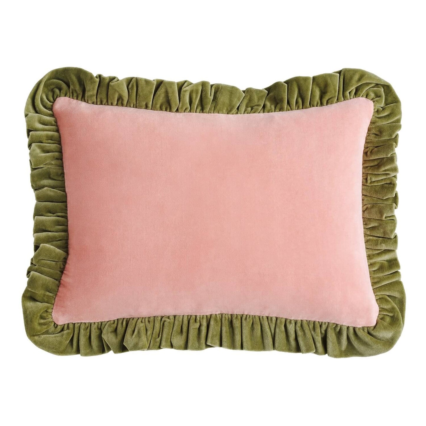 Velvet Frill Cushion, Peony