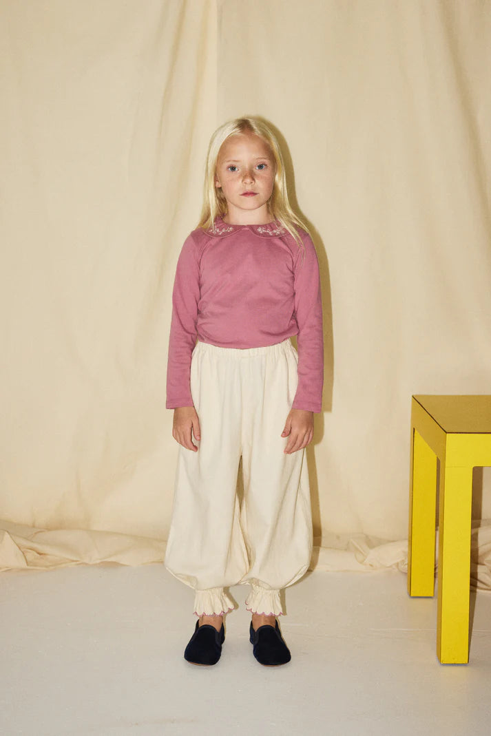 Embroidered Peter Pan Top