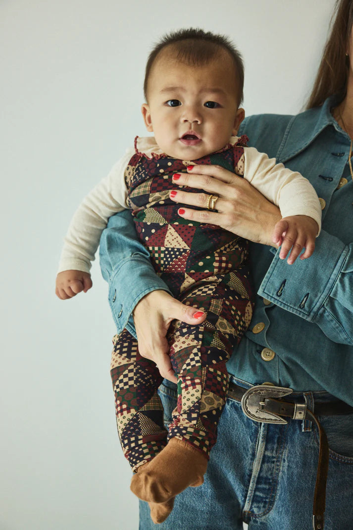 Baby Snap Overall, Madder Root Patchwork