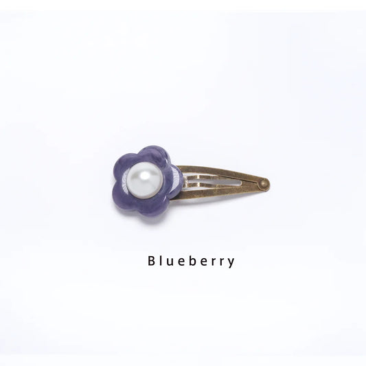 Flower Hair Clip- Blueberry