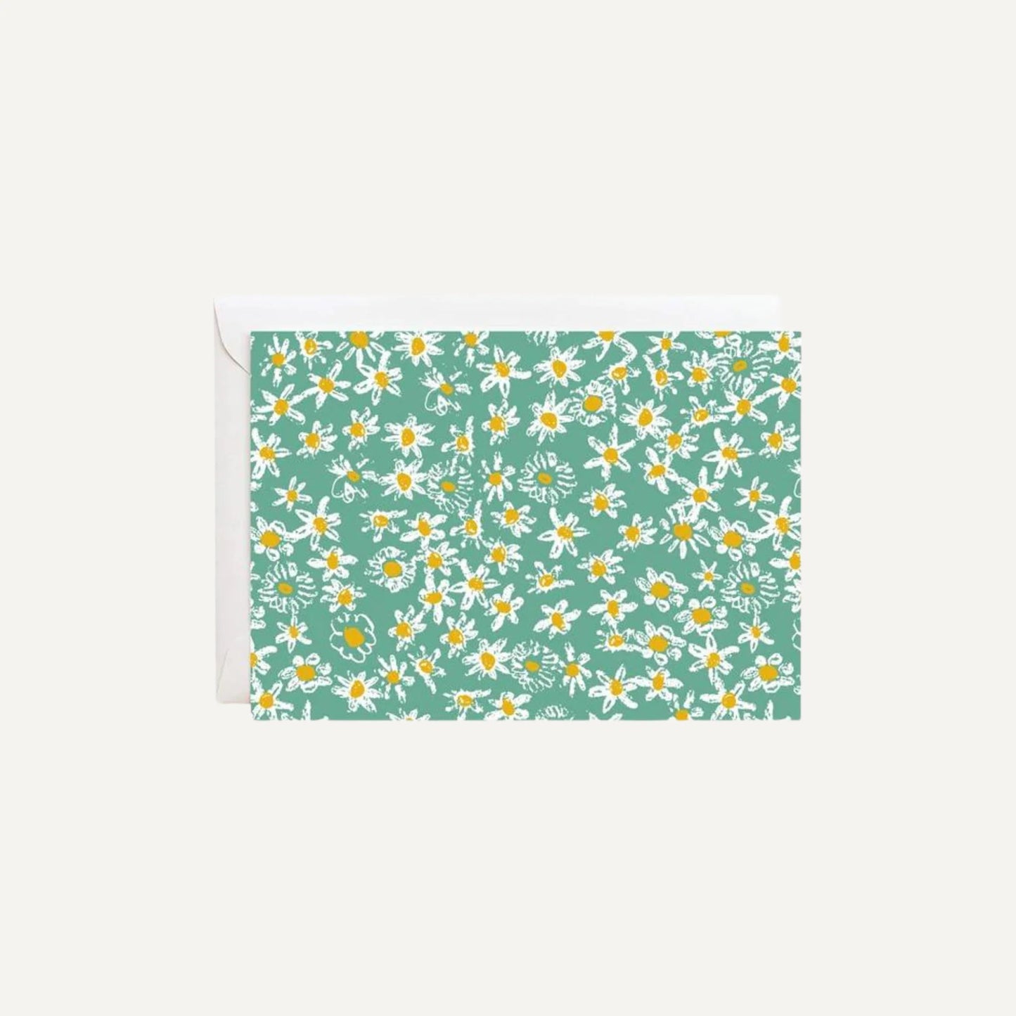 Green Daisy Fields Notecards Notecards- Set of 6