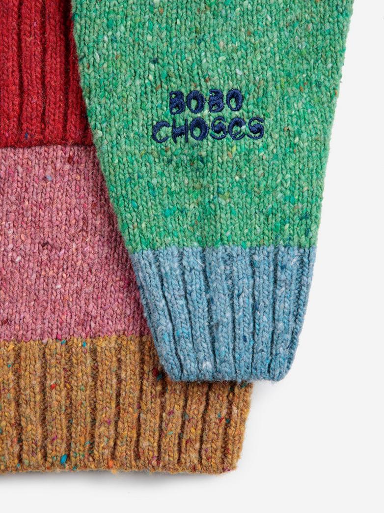 Color Block Cardigan, Pink