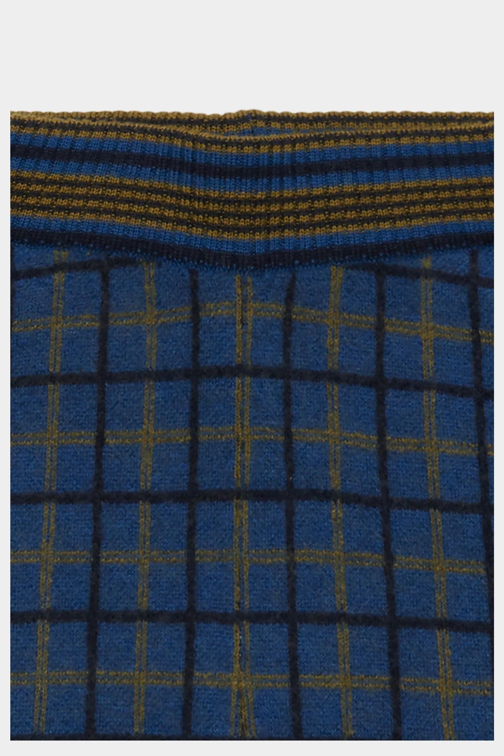 Felted Pants- Deep Indigo Check