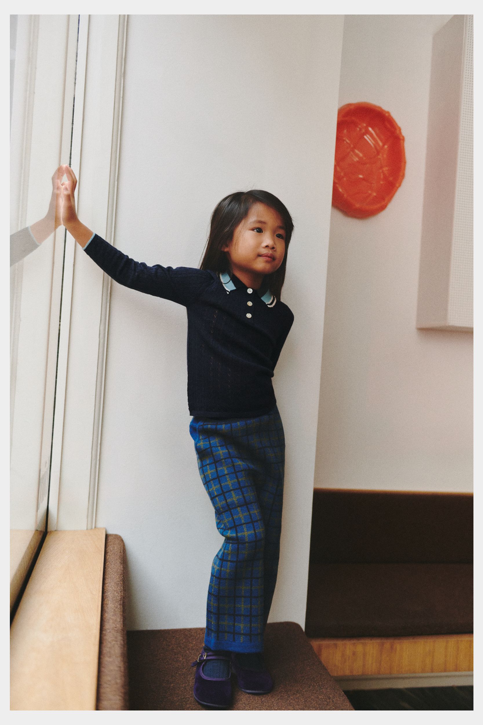 Felted Pants- Deep Indigo Check