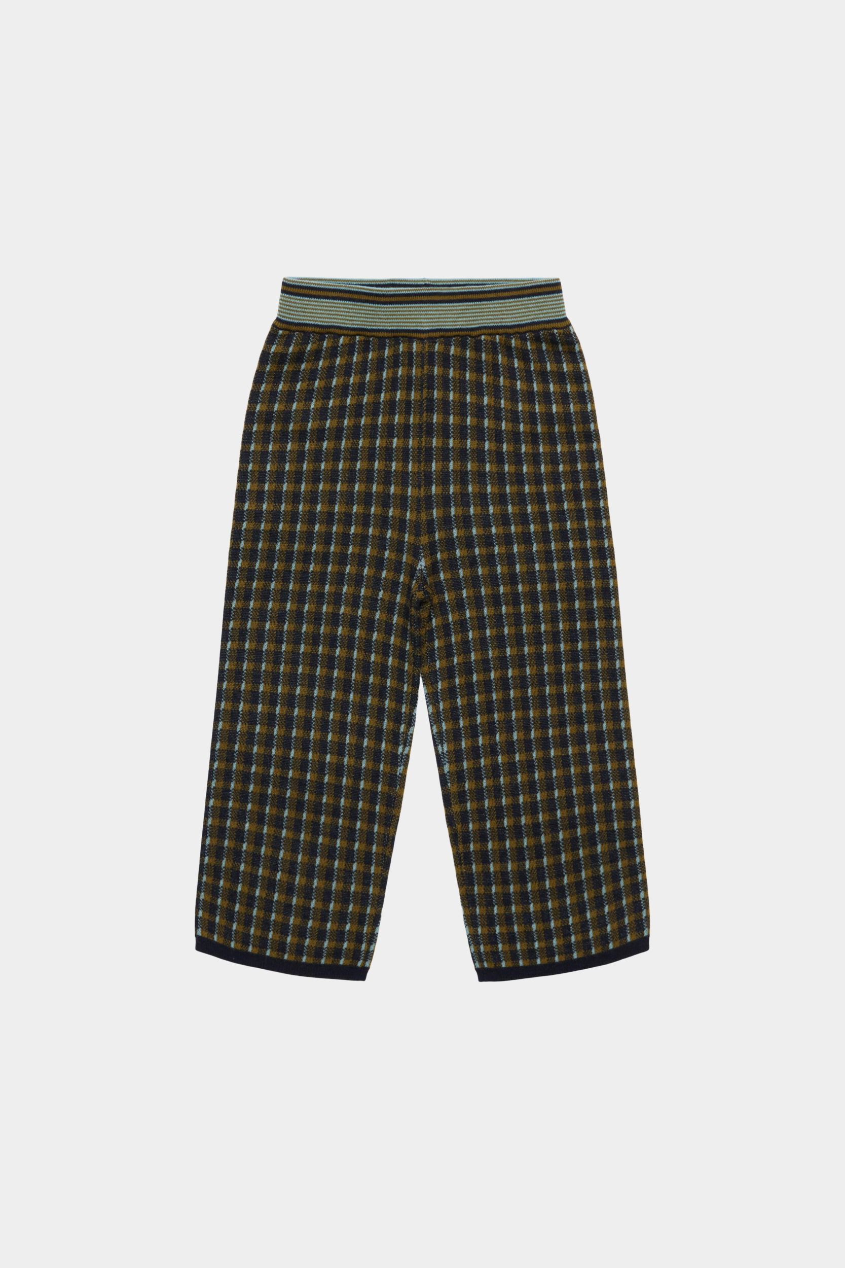 Knit Pants- Dark Navy Check