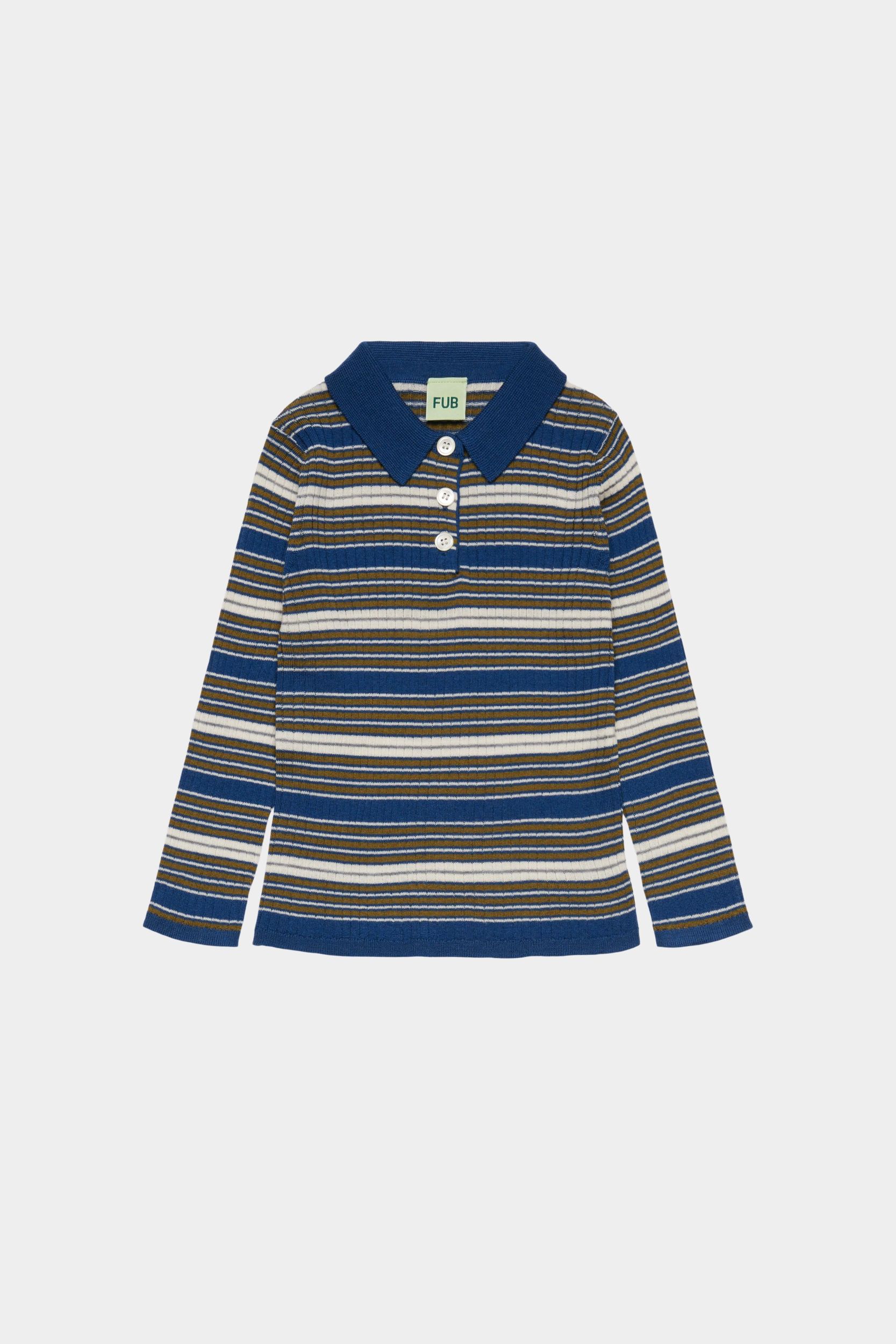 Rib Polo- Deep Indigo Stripe