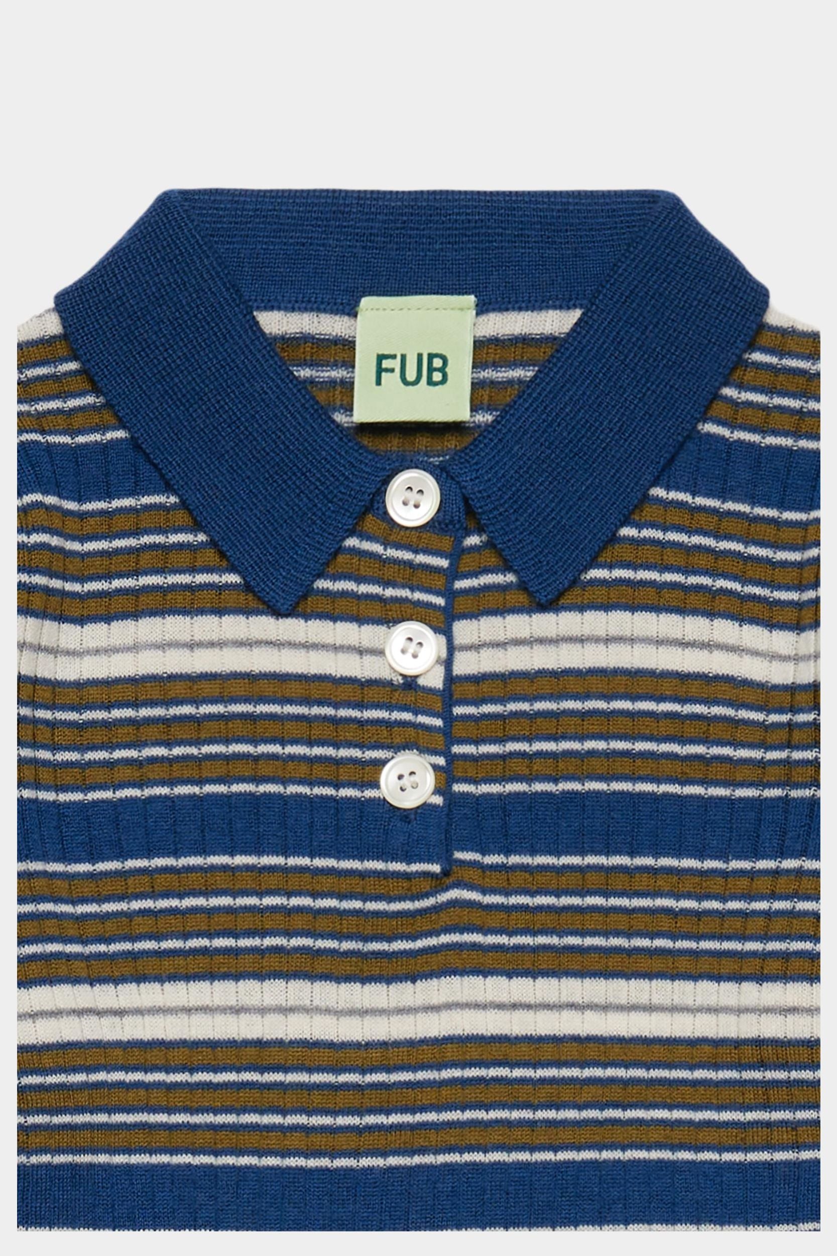Rib Polo- Deep Indigo Stripe
